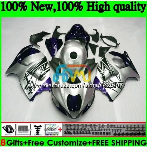 GSXR 1300 For SUZUKI Hayabusa GSXR-1300 2002 2003 2004 2005 2006 Silver blue 2007 49BS.182 GSXR1300 96 02 03 04 05 06 07 Fairing