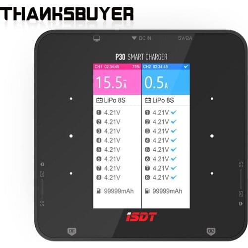 ISDT P30 1500W 50A Dual Channel Battery Balance Charger For 2-8S LiPo Lilon LiHV NiMH Pb Car Airplane Racing Drone Helicopter