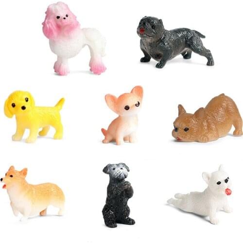 Top Selling 8pcs/Set Dog Action Figures Toy Solid Animal Model Simulation Animal Figure Collectible Toy Decoration Gifts