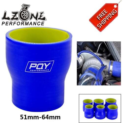 LZONE - 2"-2.5" 51mm-64mm SILICONE HOSE STRAIGHT REDUCER JOINER COUPLING BLUE & YELLOW JR-SH02025-QY