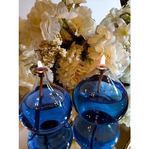 Viyale Store Drop Model Glass Oil Lamp Dual Set