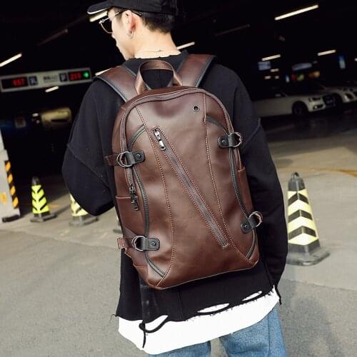 Top Quality Crazy Horse Leather Backpack Men Travel Waterproof Multifunction Large Capacity Daypack Student School Backbag Rucks