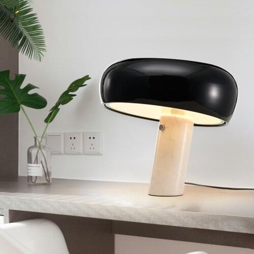 Postmodern Ins Marble Table Lamp Touch Sensor Mushroom Desk Lights Living Room Art Decor Nordic Designer Bedroom Led Beside Lamp