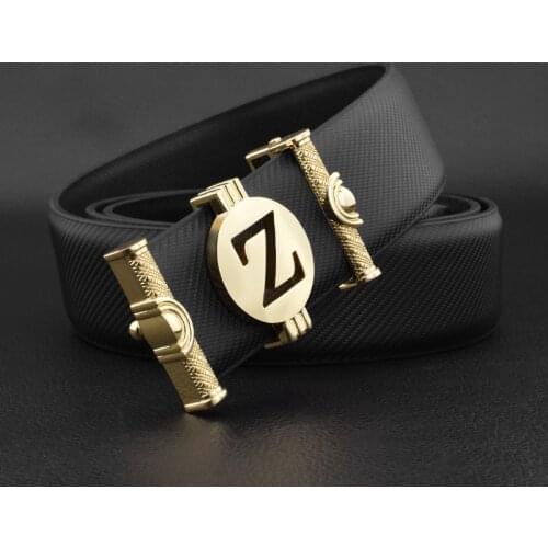 White Z Letter Buckle Belt Mens Fashion Personality High Quality Belt Mens Gold Buckle Luxury Strap Leather Ceinture Homme