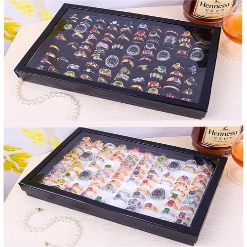 Jewelry Box Rings Joyero Display Tray сережки Jewelry Packaging Organizer Box 100 Slot Velvet Earrings Storage Case Kolczyki