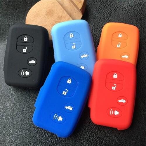 Silicone Key Protection Cover case for TOYOTA Camry Highlander Prado Crown Land Cruiser Prius Aqua Hilux Rav4 4 Button Key