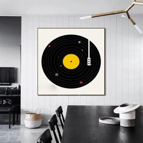 Nordic Vinyl Records Vintage Photo Canvas Painting Posters and Prints Cuadros Wall Art Pictures for Living Room Home Decoration