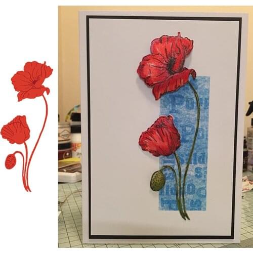 Wild Poppies Metal Cutting Dies Stencil For Scrapbooking Album Photo Paper Cards Crafts Handmade New 2019 Die Cut Emboss