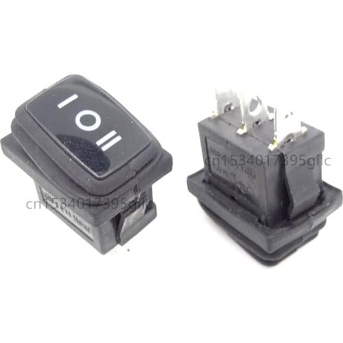 5pcs Waterproof rocker switch rocker 15*21mm3 feet 3 gears small power switch toy 6A250V single pole double throw