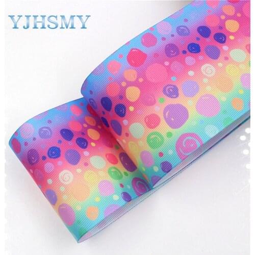 YJHSMY I-18428-47 10 yards 75 mm Cartoon Printed grosgrain ribbons,DIY handmade Hair accessories Material wedding gift wrap