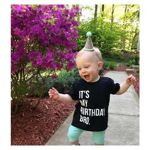 Its My Birthday Bro Funny Kids Tshirt Toddler Boy Girl T-shirts Fashion Letters Printed Children Casual Short Sleeve Tees Tops