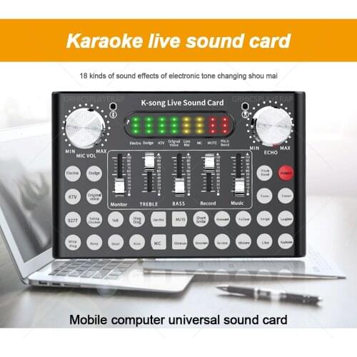 Sound Card Bluetooth Headset Microphone Webcast Live Streamer Broadcast Audio Card for Computer PC Mobile Phone