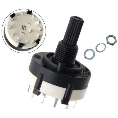 1pcs AC 125V RS26 1 Pole Position 12 Switch Band Rotary Channel Thread Plastic