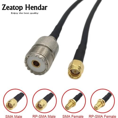 1Pcs RG58 / LMR195 Crimp Cable UHF SO239 Female Plug to 4Types SMA RP-SMA Jack RF Coaxial Wire Connector 15cm 20cm 30cm 50cm
