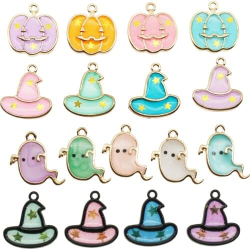 10pcs classics Enamel Alloy Halloween Festival Jewelry Accessories for Earrings Necklace Pendant DIY Jewelry Charms Oil Drop