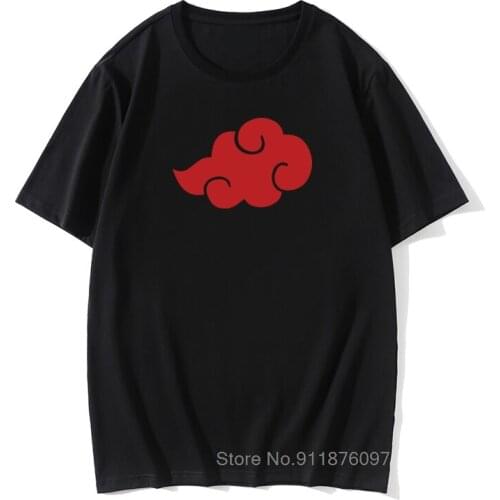 100% Cotton Hipster Akatsuki White Line Nice Men T-Shirt Vintage Tee Retro Red Cloud Graphic Graphic Tshirt Funny Tops