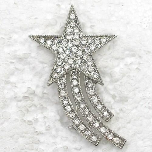 12pcs/lot Wholesale Brooch Rhinestone Star Pentagram Fashion Pin brooches Jewelry gift C101734