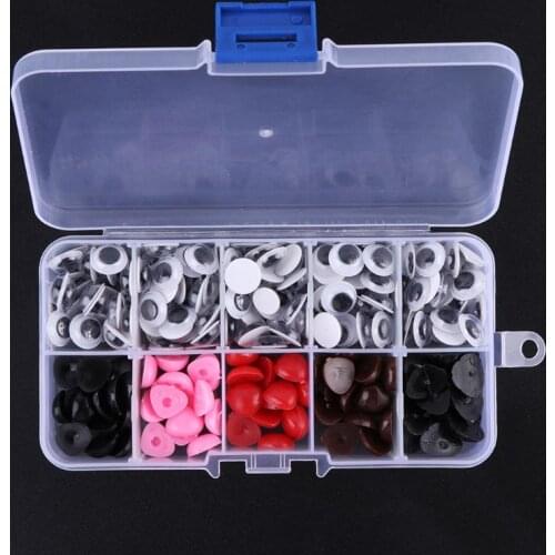 150pcs Self-Adhesive Plastic Safety Eyes With 75pcs Flat Noses For Bear Doll Puppet Handmade Crafts Children DIY Toys