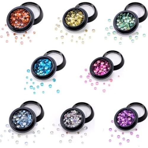 27RC 120pcs Glass Nail Art Decorations Nails Ornaments Manicure Decor DIY Crafts Accessories for Salon Home Use