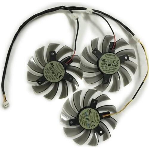 3Pcs/set R9 270X T128010SM/PLD08010S12H GPU 3Pin Graphics Fan For Gigabyte GV-R787OC-2GD GV-R787WF3 GV-R927XOC Cards Cooling