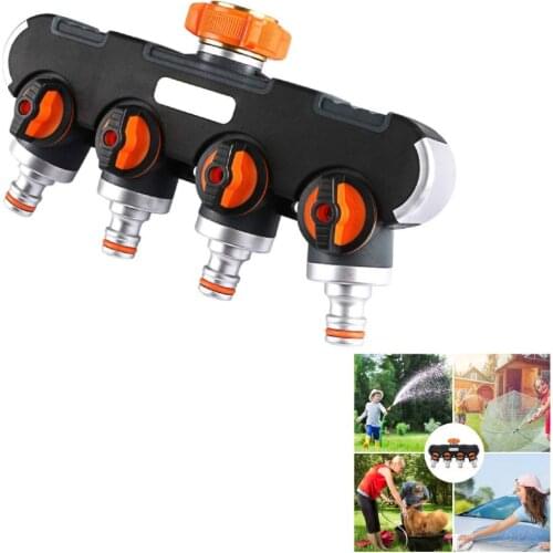 3PCS Garden Water 4-way Hose Connectors 1/2"-3/4" Hose Splitter Irrigation Adapter European Standard Female Thread Tap Connector