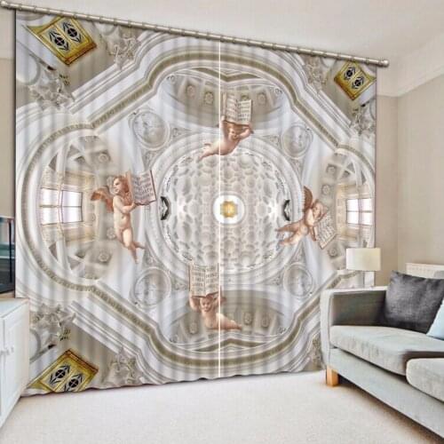 3D Curtain Angels Of European Architecture, Design Curtain 3D Bathroom Shower Curtain Blackout 3D Curtains
