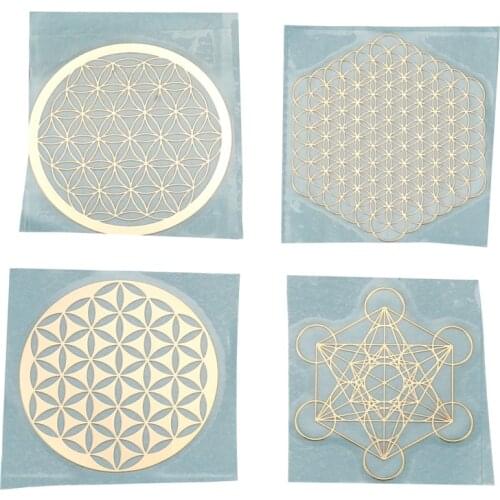 4Pcs/Set New Metal Energy Decor Sticker Flower Of Life