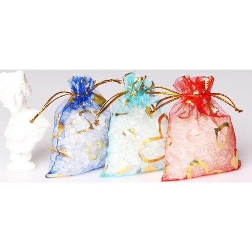 50pcs 10 Colors Jewelry Bag7*9 9*12 11*16 13*18cm Wedding Gift Organza bag Jewelry Packaging Display & Jewelry Pouches