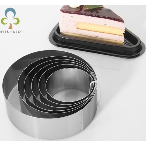 6pes/set Stainless Steel Round Mousse Ring Cake Mold Set Baking Tools Biscuit Mold Kitchen Accessory Dessert Decoration DDJ
