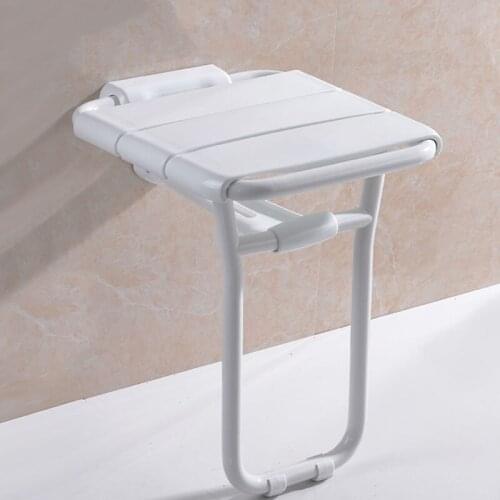 8905 Wall Mounted Bath Stool Stainless Steel PVC Plastic Bathroom Wall Foldable Bench F olding Shower Chair Shower F olding Seat