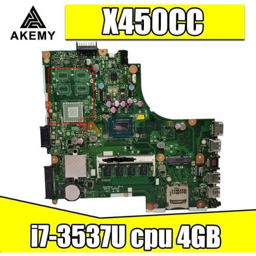 Akemy For Asus X450CC X450CA A450C X450C Motherboard with i7-3537U cpu 4GB memory