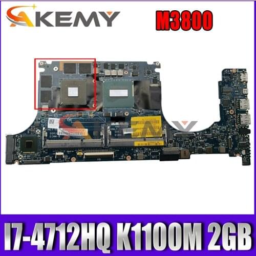 Akemy I7-4712HQ K1100M 2GB FOR DELL Precision M3800 Laptop Motherboard VAUB0 LA-9941P CN-097F45 97F45 Mainboard 100%Tested