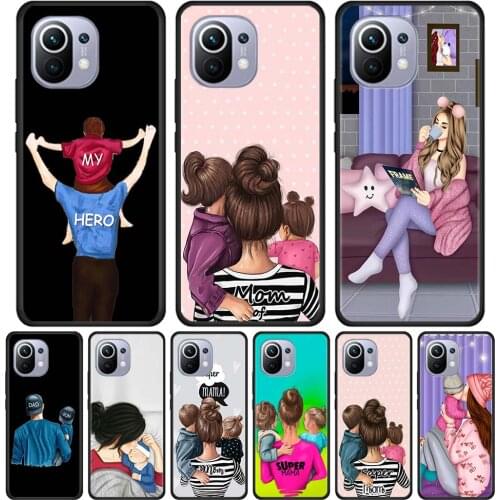 Case For Xiaomi Mi 11X Pro 11 Ultra 11i 10T Lite 10S 9T 9 SE 8 Cover Super Dad Mom Cute Baby Girl Boy Silicone Para TPU Housing