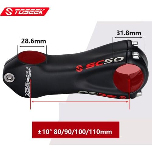 TOSEEK SC50 black UD matt MTB Road Bicycle carbon fiber Stem ±10 degrees carbon Handlebars Stem 31.8 Bicycle steering column