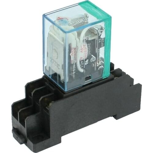 IMC Hot 220/240V AC Coil DPDT Power Relay MY2NJ 8 Pin w Socket Base
