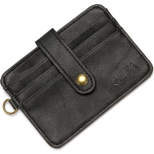 Cross border creative Pu cowhide print mens Japanese buckle POCKET WALLET business card credit card case card case key chain