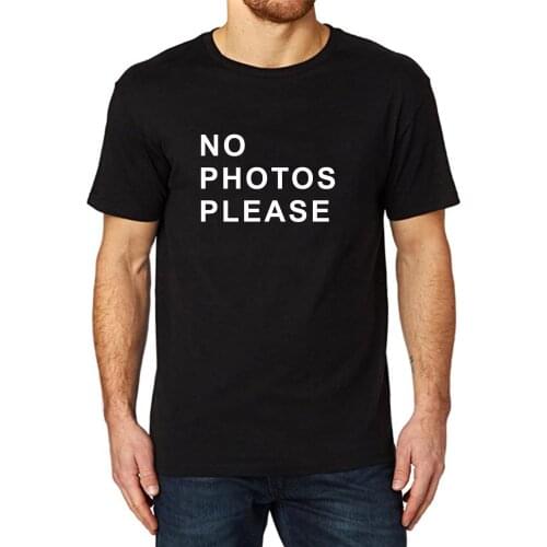 Lyprerazy Mens No Photos Please Funny Printed T-Shirt