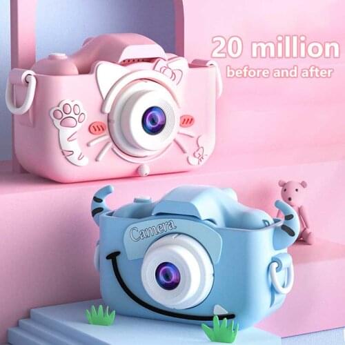2 Colors Lids 1080P 20 Megapixel Dual Digital Camera Cute LCD Mini Camera IPS Screen Dual Cameras Gift For Children Funny Toy