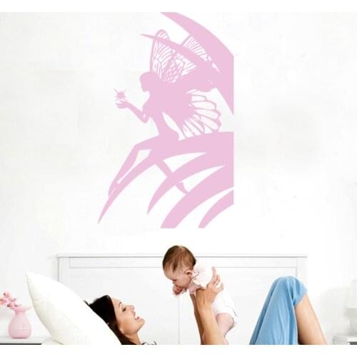 Fairy Girl Star Wall Sticker Art Home Decor Murals Living Room Wall Decals Kids Children Room Decoration Nursery Wallpaper
