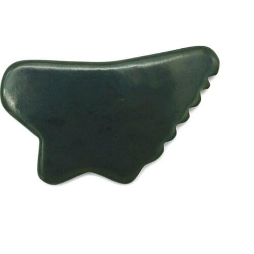 Butterfly Shape Nephrite Stone Jade Guasha Tools Gua Sha Board Improving Blood Circulation