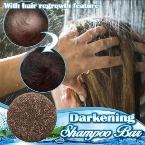 New Polygonum Essence Hair Darkening Shampoo Bar Soap Natural Mild Formula Hair Shampoo Gray Hair Reverse Hair Cleansing