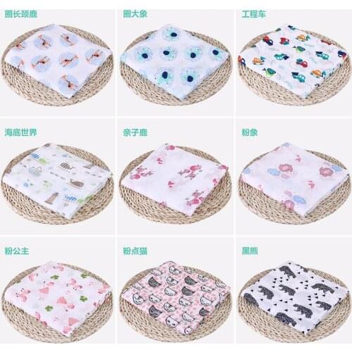 0-2 Years Old Two Layers Printed Baby big towel Gauze Cotton Package is Jacquard Children Bath Towel 120*120cm Free Shipping