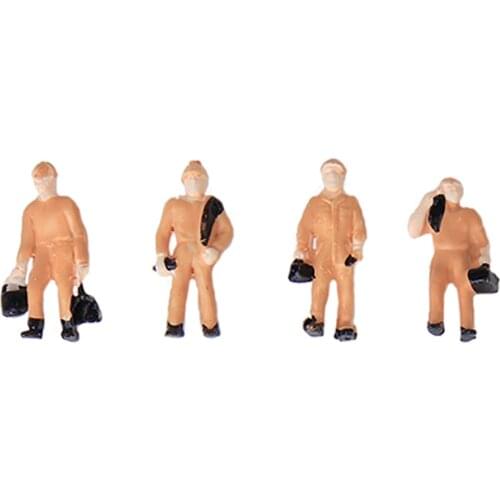 25 MIXED PLASTIC PAINTED MODEL FIGURES UNIFORM WORKERS,LADDER,BUCKET 1:87 SCALE