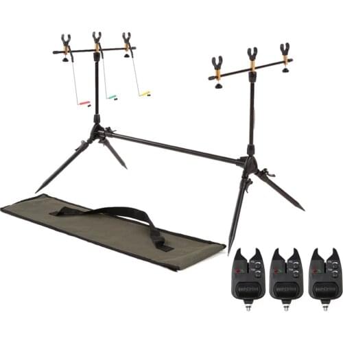 Lixada Adjustable Retractable Carp Fishing Rod Pod Stand Holder Fishing Pole Pod Stand Fishing Tackle Fishing Accessory
