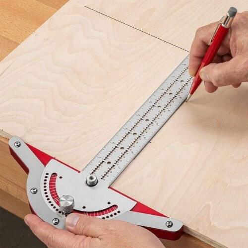 Adjustable Stainless Steel Woodworkers Edge Rule Protractor Edge Ruler Measuring Angle Ruler Protractor Woodworking Tools