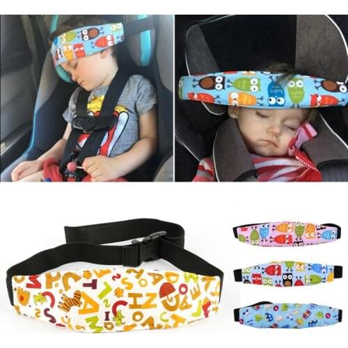 Car Child Baby Head Fixing Auxiliary Cotton Belt Pram Secure Strap Doze Band Out Door Travel Head Support Pillow For Kids