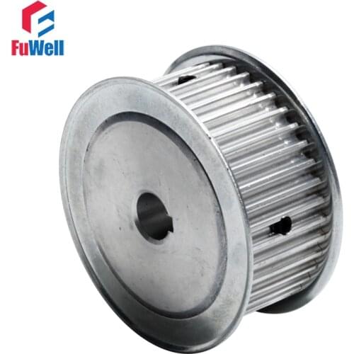 HTD5M-38T Timing Pulley Keyway Type 27mm Width Aluminum Alloy Transmission Pulley 12/14/15/19/20mm Bore 38Teeth Toothed Pulley