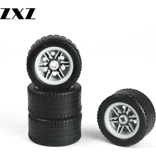 Technic Parts Wheel Hub 56145 Tyres 44309 Model Building Blocks Car Truck Accessory MOC Brick Compatible Technics in Blocks