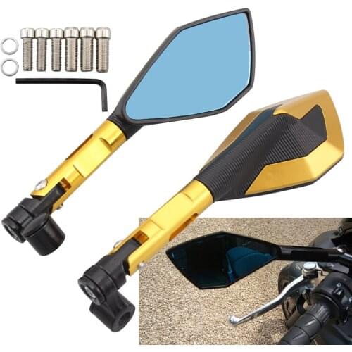 Universal Gold Motorcycle Rearview Mirror Fairing Side Mirrors For YAMAHA YS 150 Tmax 530 TDM 850 FZ6N MT10 C8 Nmax 155 Fazer8