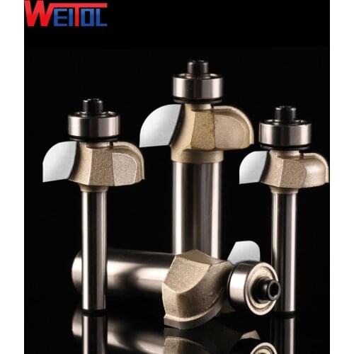 Weitol free shipping 1 pcs Arc trimming tool with bearing CNC Engraving Router Bit Trimmer Chamfer Carving Tool Round Over Bit